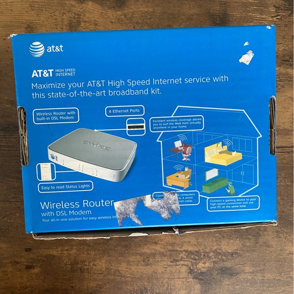 AT&T Wireless Router W/ Wireless DSL Modem - Picture 2 of 9